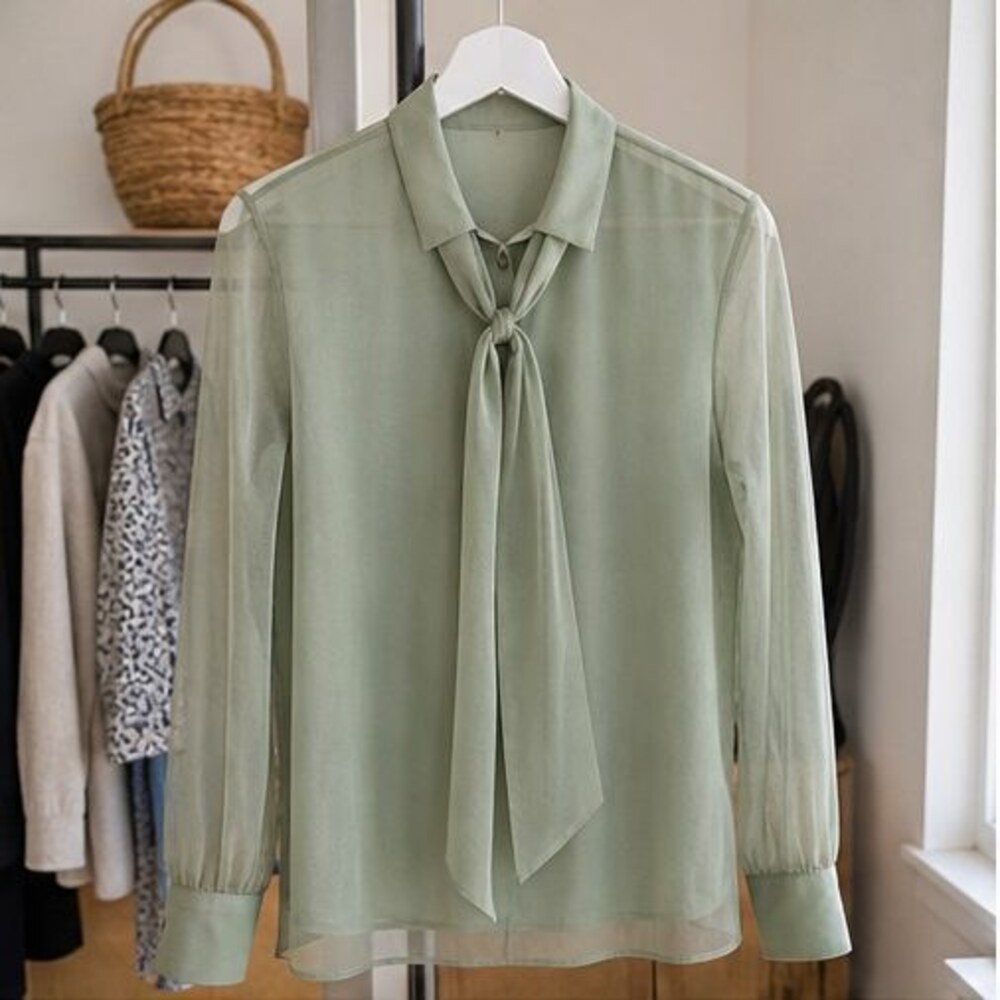 Sage Pleated Blouse